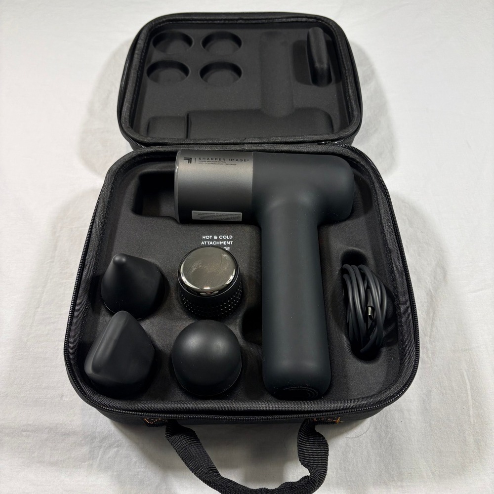 Sharper Image Power Percussion Pro Hot Cold Attachment Massager 4 Speeds USB C